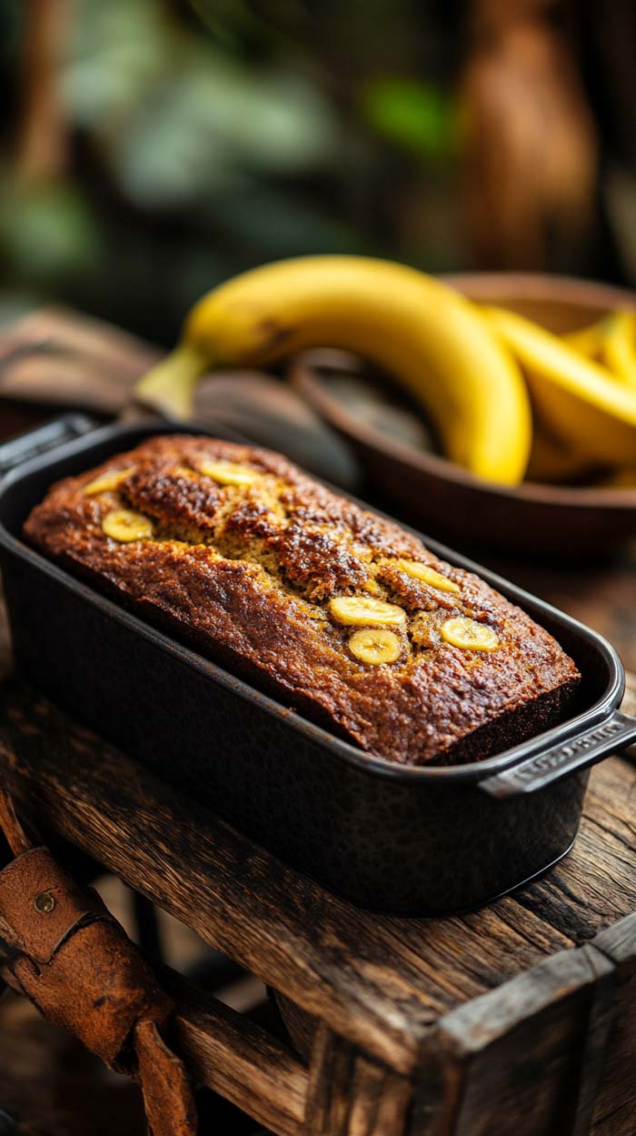 Leckeres Bananenbrot in einer Backform