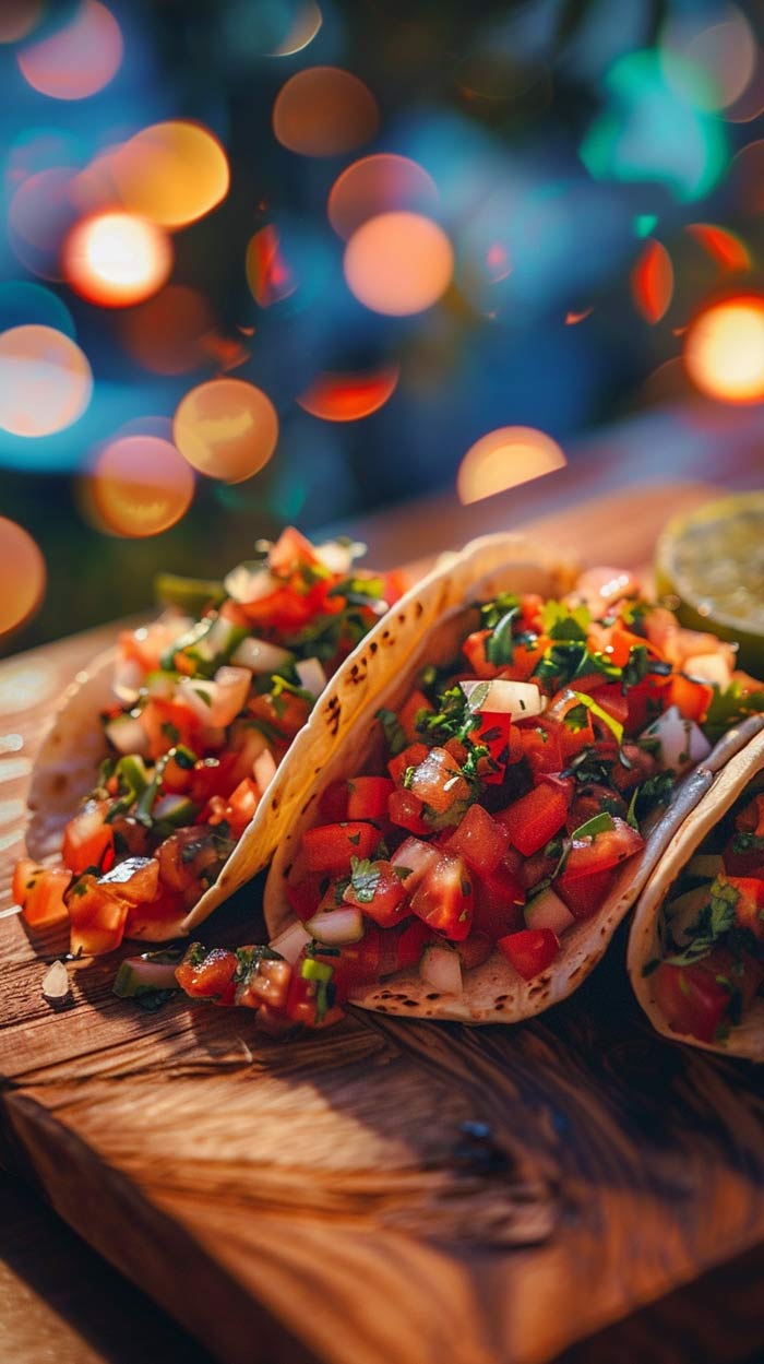 Frisches Pico de Gallo in einer Schüssel, garniert mit Koriander.