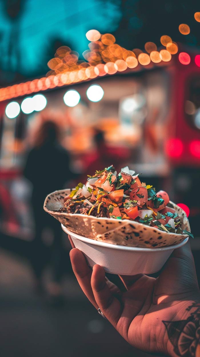 Tostadas mit einer Vielzahl von frischen Zutaten, bereit zum Genießen.