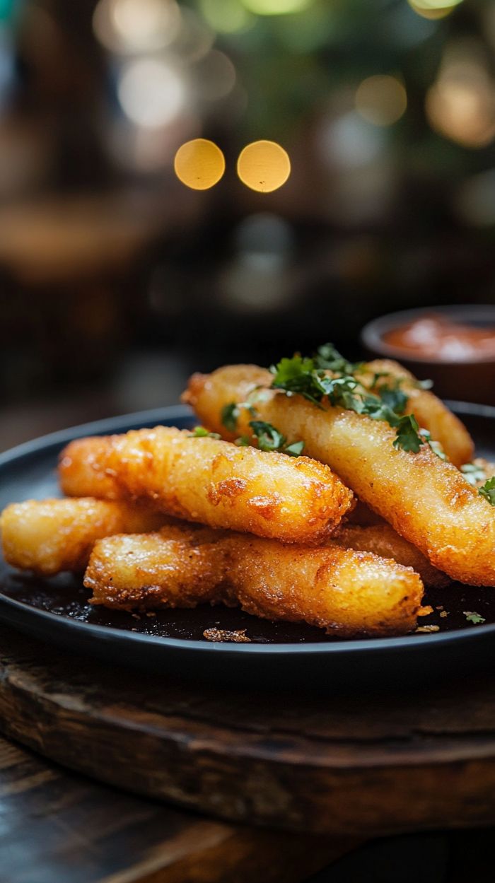 Knuspriges Yuca Frita auf einem Teller